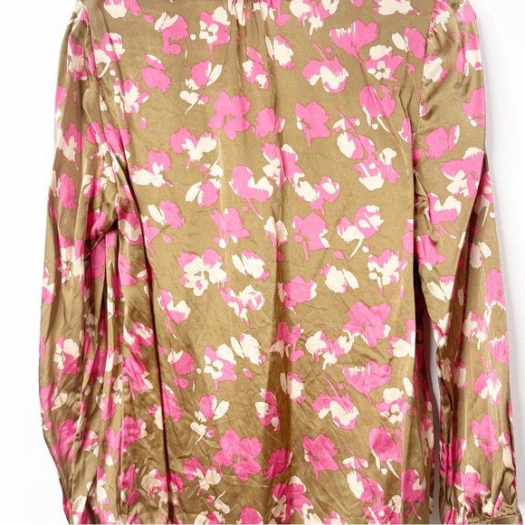 Boden Abstract Print Floral Silk Blouse Size 8 - Picture 11 of 14